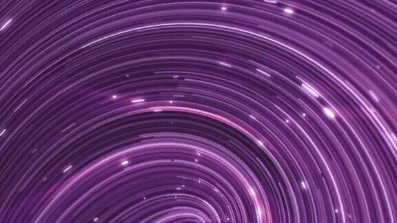 抽象的能量紫色旋转弯曲线发光的神奇条纹和能量粒子的背景