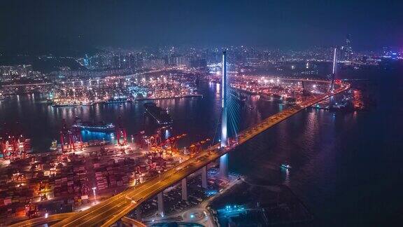 香港黄昏的昂船洲大桥