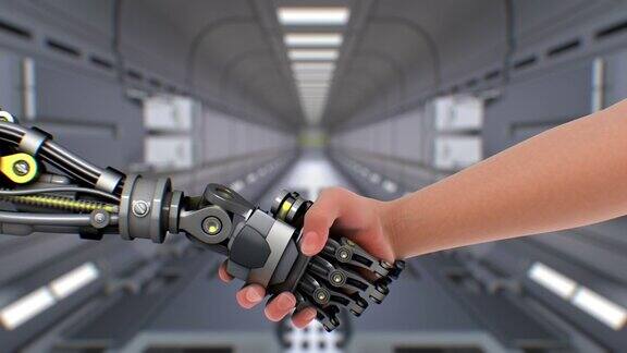 工业背景下与机器人握手