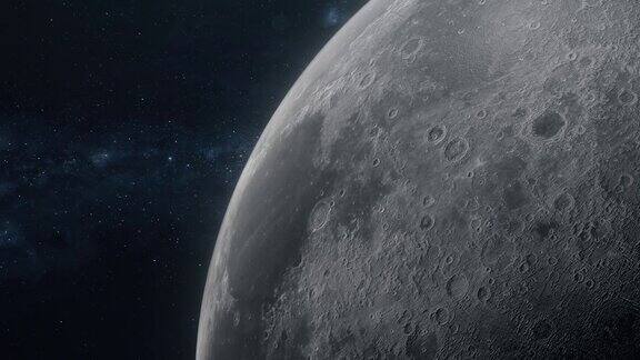 外太空的旋转月球
