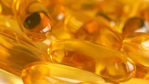 旋转营养鱼油富含omega-3补充维生素凝胶胶囊4KDci分辨率