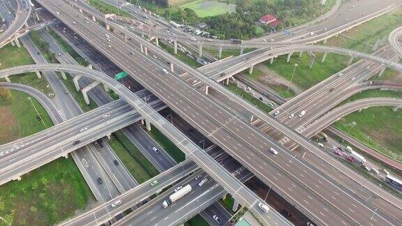 泰国曼谷高速公路交通鸟瞰图