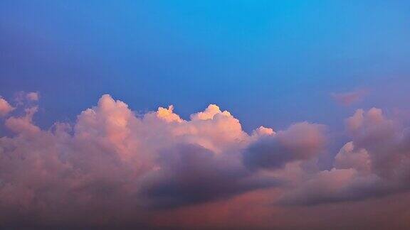 时间流逝美丽的晚霞天空云的背景