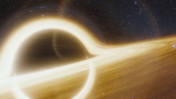 超大质量黑洞的动画黑洞视界上物质的吸积盘