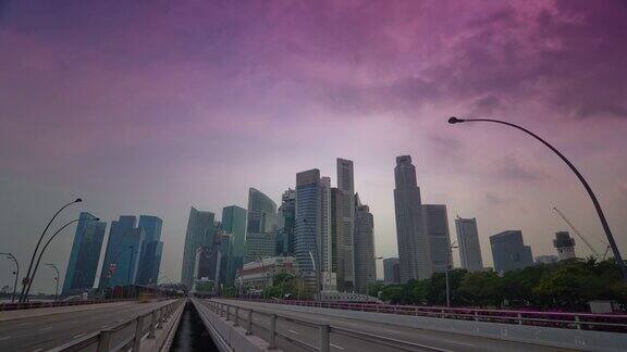 日光新加坡城市景观市中心交通街道全景4k时间推移