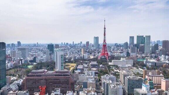 4K时间流逝:东京城市和东京塔东京日本