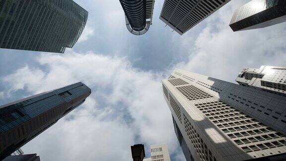 4K延时:新加坡城市景观现代办公背景