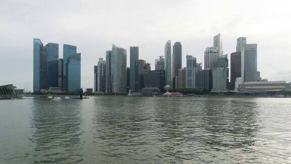 4K时间推移:新加坡滨海湾的新加坡城市景观