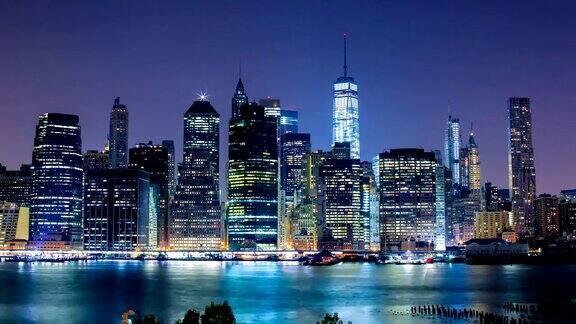 纽约市繁华夜景