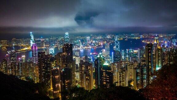 时间流逝中的香港城市