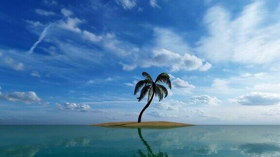 海洋里的一棵棕榈树
