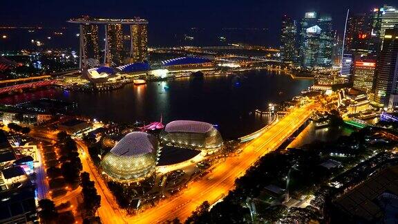 间隔拍摄新加坡城市