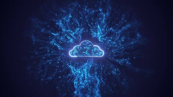 云计算在电路板上抽象的未来技术运动背景