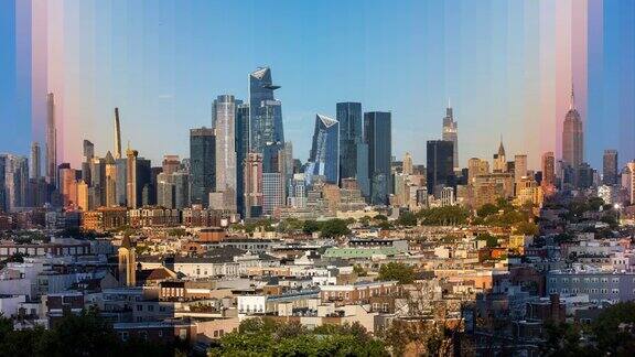 曼哈顿中城城市景观-时间切片-纽约