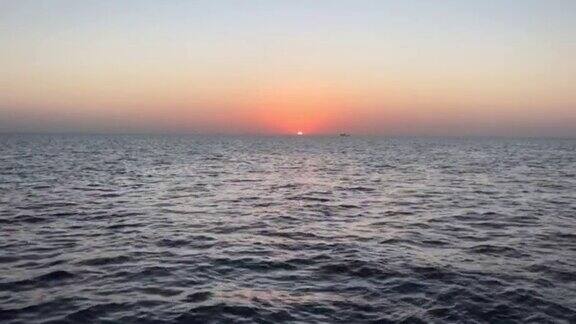在海平面上的日落