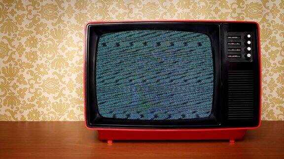 带有信号噪声的旧电视