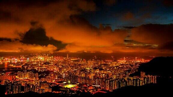 时间推移:香港城市夜景