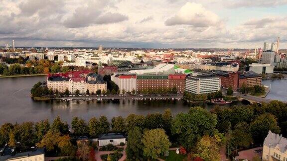 赫尔辛基城市全景鸟瞰图