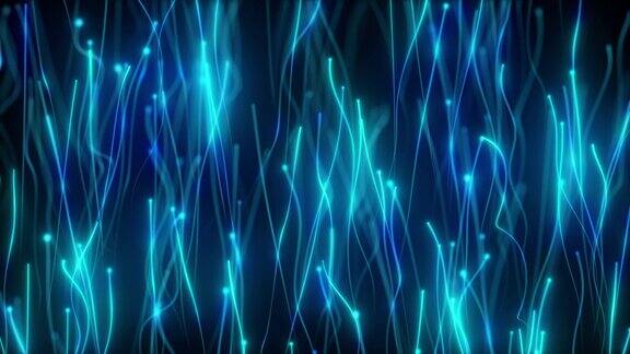 蓝色抽象径向线几何背景数据流光学纤维爆炸的恒星运动的效果背景