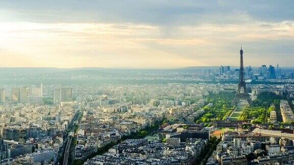 高清延时:法国巴黎埃菲尔铁塔