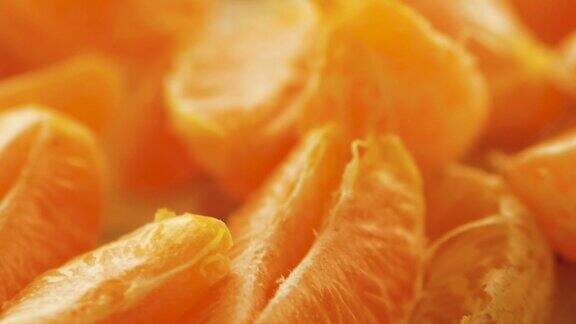 美味的橘子片特写镜头
