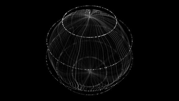 从点网格抽象出三维球体现代科学技术的现代元素全球数字连接3d渲染