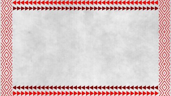 白色红色阿拉伯民俗图案背景印度民间艺术纹理图案背景曼陀罗万花筒文化彩色背景埃及民俗造型与空白空间壁纸