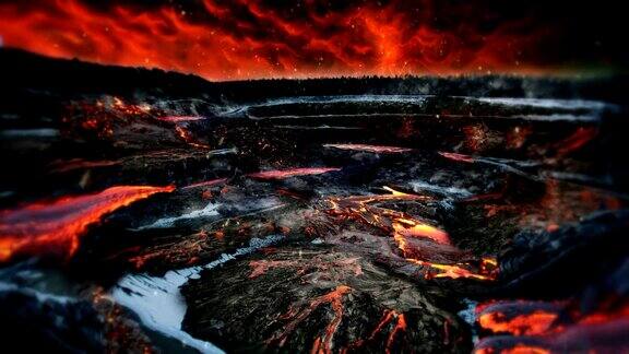 AI热火山风景