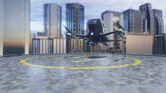 无人机起飞动画的3D渲染