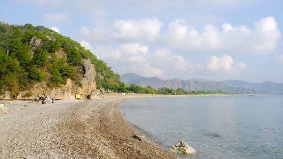 土耳其地中海的西拉里奥林波斯海滩