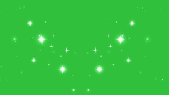 闪亮的魔术明星运动图形与绿色屏幕背景4k动画
