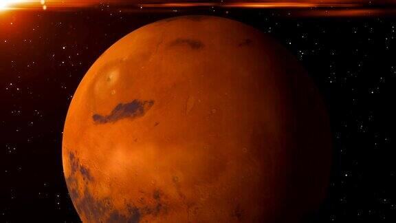 火星在太空中旋转