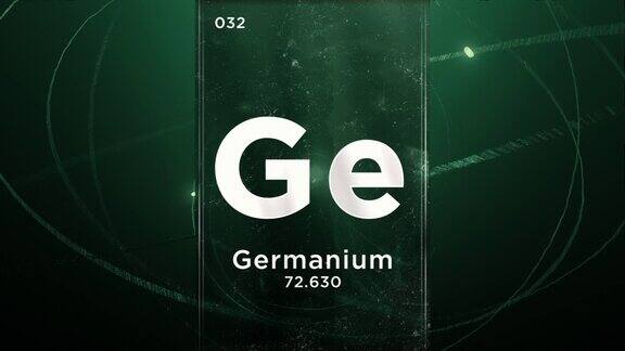 锗(Ge)符号化学元素周期表三维动画上的原子设计背景