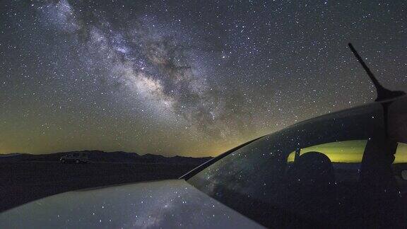 史诗银河夜晚天空天文学时间流逝死亡谷加利福尼亚景观