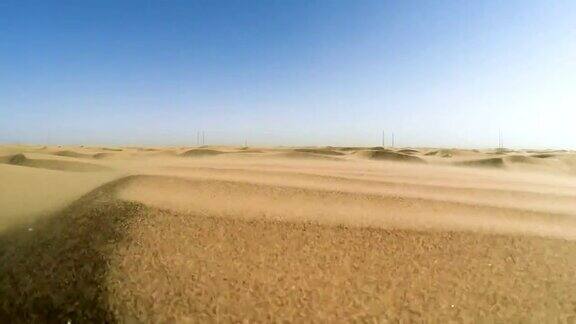 纳米比亚沙漠沙子飘动