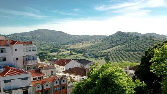 葡萄牙山上的葡萄园和Sesimbra附近的漂亮房子