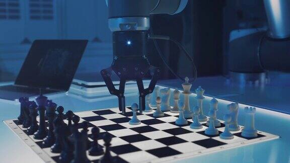 人工智能未来机械臂与人类下棋的游戏机器人