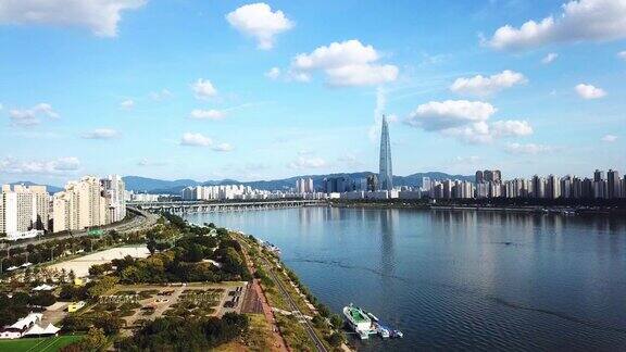 美丽的城市景观鸟瞰首尔市韩国