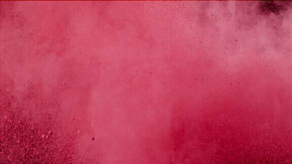 红色粉末在空气中碰撞超慢动作视频1000帧秒
