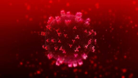 冠状病毒新冠病毒危险大流行流感研究3D视频宏动画