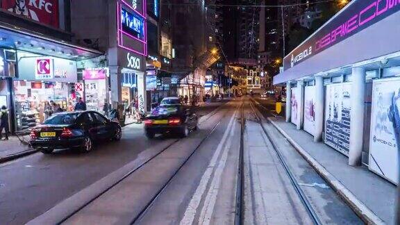 4K延时-香港中环的电车视频