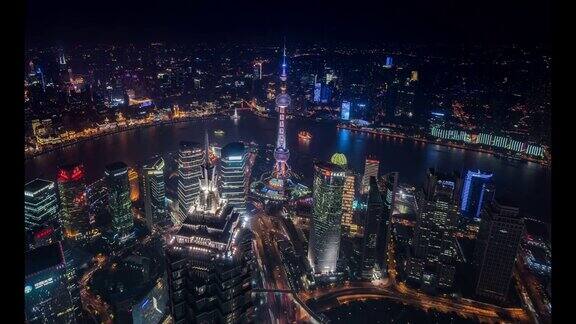 上海夜景时光流逝