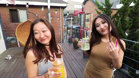 朋友聚会和乐趣的屋顶露台在首尔