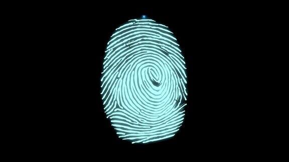 动画指纹黑色触摸ID未来数字处理生物识别扫描器和安全扫描的手指网络手机解锁应用程序