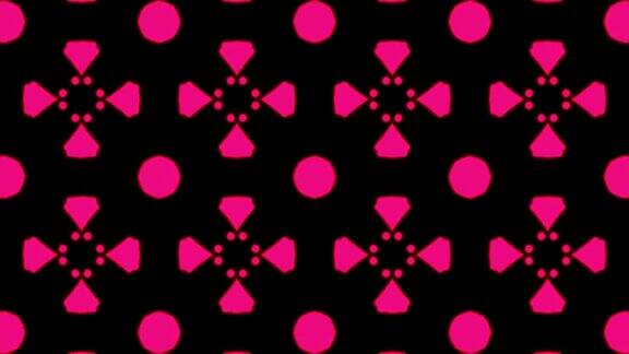 抽象粉红几何无缝图案背景抽象条纹万花筒循环快速迷幻彩色万花筒VJ背景迪斯科抽象运动背景万花筒效果