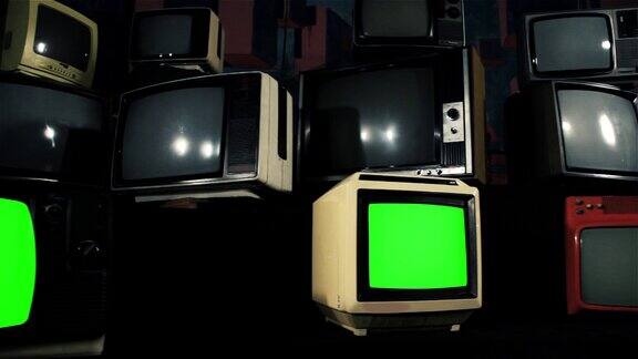80年代的电视绿屏许多80年代的电视