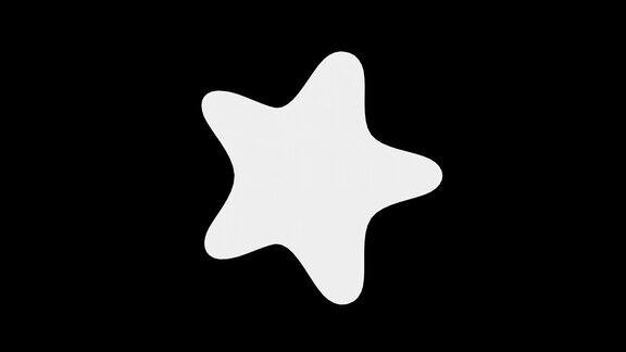 3d渲染星形运动旋转浮动悬浮白色背景和白色黑色裁剪蒙版路径