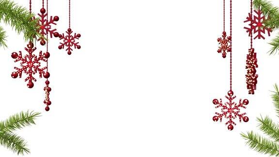 循环准备圣诞新年贺卡动画在白色背景在4K分辨率