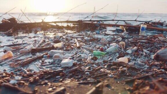 海滩和海洋环境污染问题概念