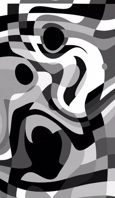 萨尔瓦多·达利风格的黑白动画垂直背景